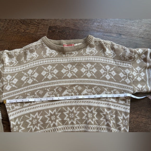 FRAGILE brand vintage 90s juniors fair isle Christmas holiday sweater Nordic EUC - Picture 8 of 12